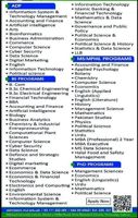 Admission notice for Minhaj University Lahore